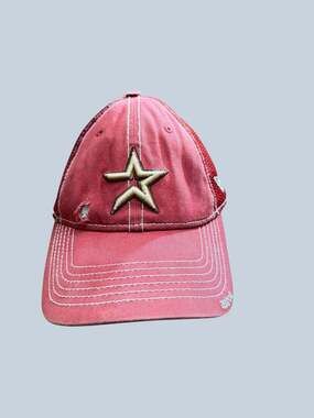New Era 39THIRTY Houston Astros Distressed Red Mesh Back Flex Fit Hat